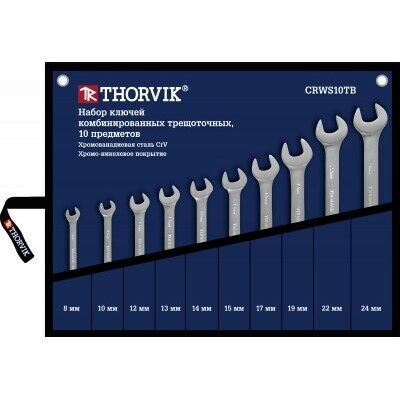 Набор ключей гаечных комбинированных трещоточных в сумке, 8-24 мм, 10 предметов